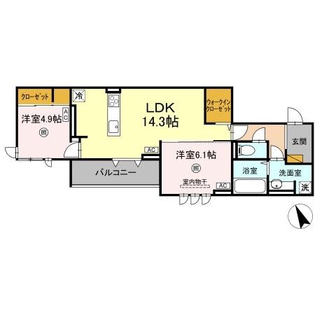 D's LIEN (ディ-ズリアン)A 303号室 間取り