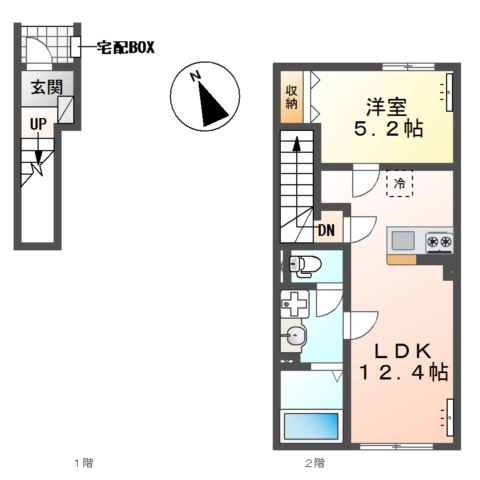 仮）牛久市田宮町新築アパート 間取り