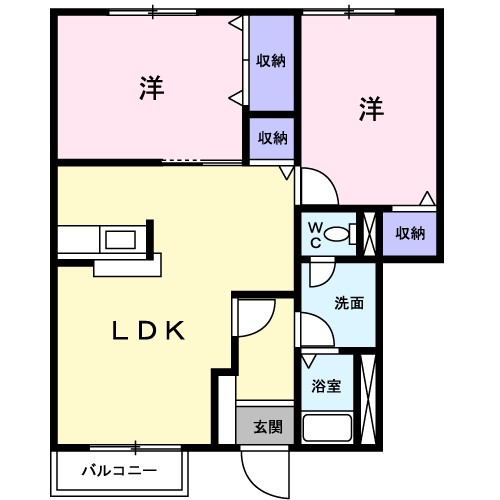 Ｉｌｌｕｓｉｏｎ 102号室 間取り