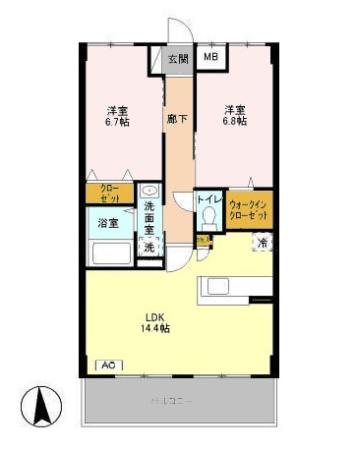 Park Side Residence 305号室 間取り