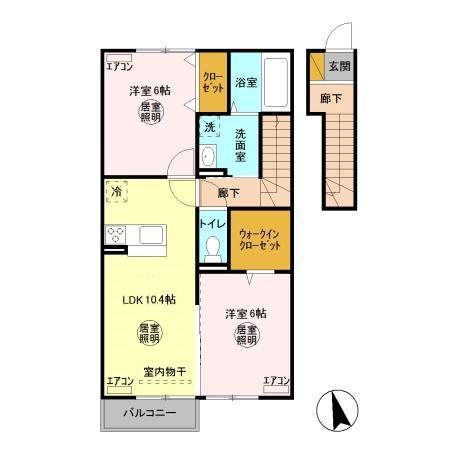 パストラルコート 202号室 間取り