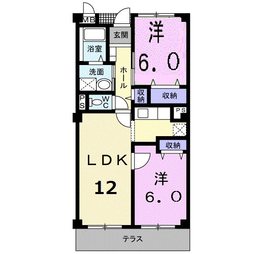 ハーヴェスト　２１ 201号室 間取り