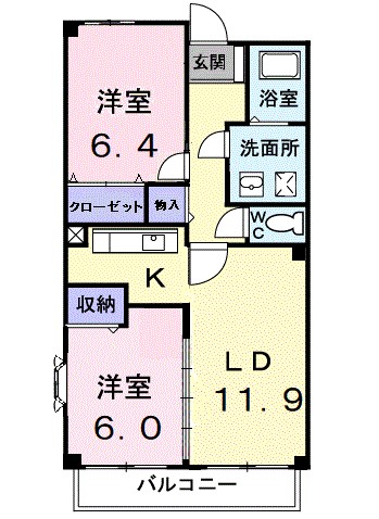 グレンツェント 305号室 間取り