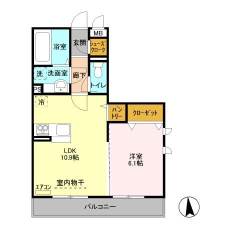 ゼピュロス学園の森J棟 201号室 間取り