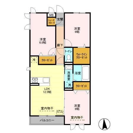 ゼピュロス学園の森L棟 107号室 間取り