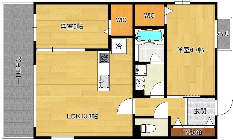 コンフォールパレ新町二条 間取り