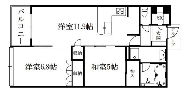 サーパスシティ西院日照町 間取り