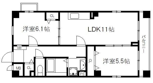 ハイダウェイ下古城 間取り