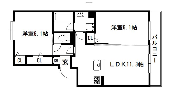 グランソレイユ西院A棟 間取り