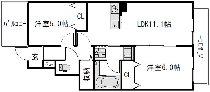 サウスリッシュ岩倉 間取り