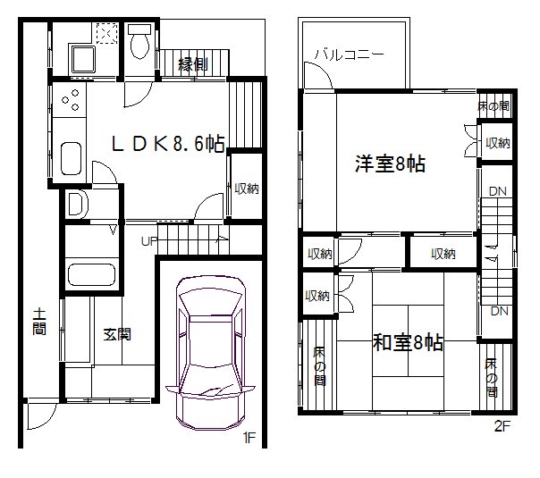 御所北下御輿町貸家 間取り