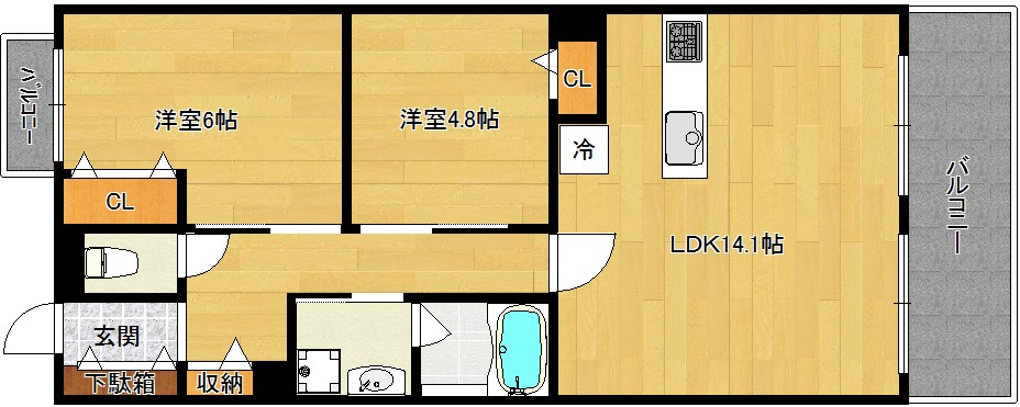コンフォールパレ新町二条 間取り