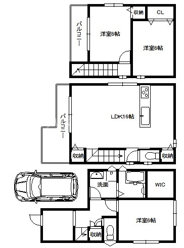 北町貸家　1号地 間取り