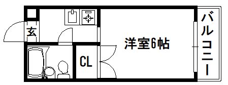 衣笠コーポ梛 間取り