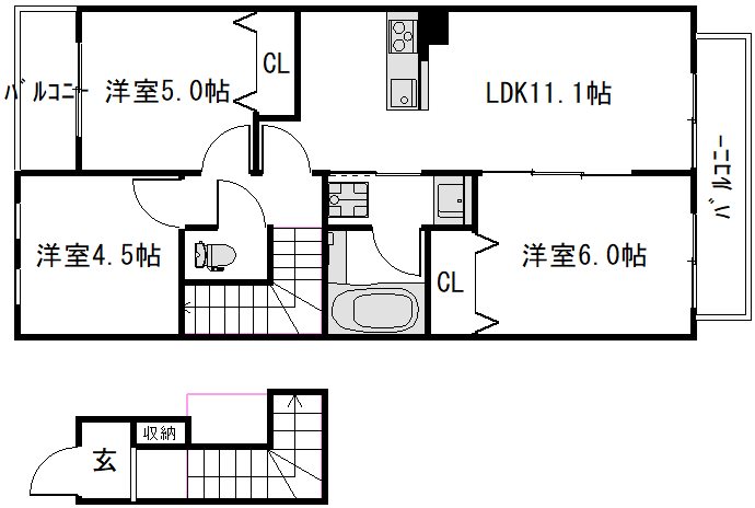 サウスリッシュ岩倉 間取り