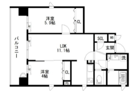 仮）四条富小路マンション 間取り