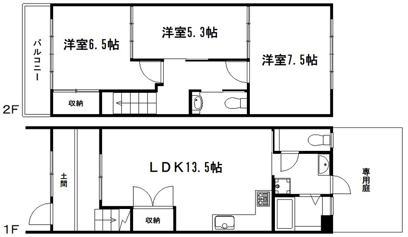 中堂寺前田町貸家 間取り