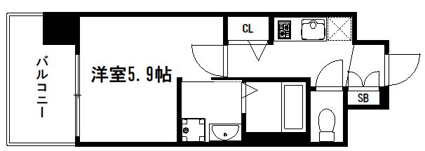 アクアプレイス京大北OX 間取り