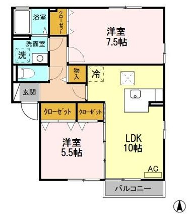 カルムコンジェ　Ｅ棟 間取り