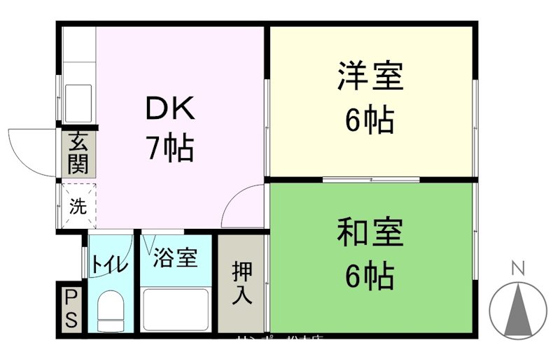 タカギハイツ豊丘　Ｂ棟 間取り