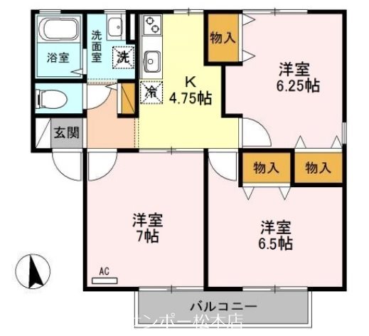 メゾンロゼール　Ｂ棟 間取り