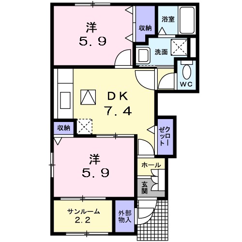オレンジ・ピークス　Ｂ 間取り