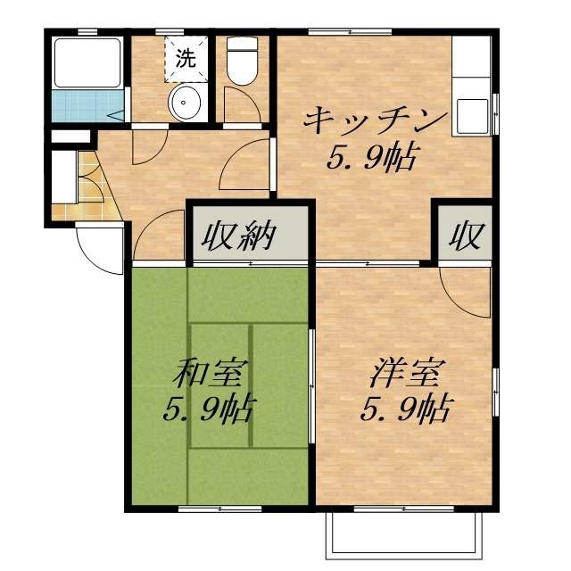 富貴原ハイツＡＢＣ棟 間取り