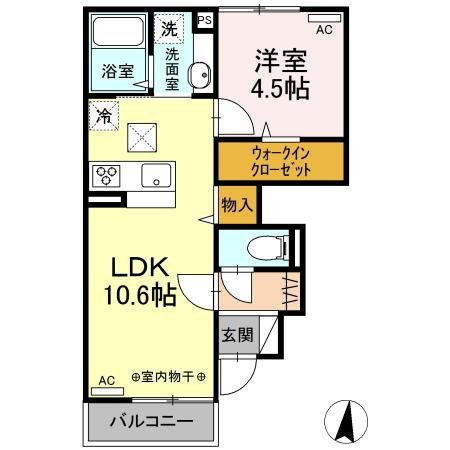 Ｈａｂｉｔａｔｉｏｎ　Ｋ（アビタシオン　ケイ） 間取り