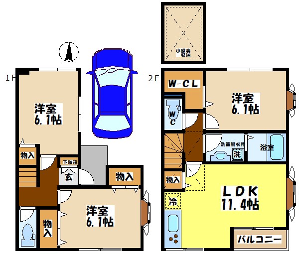 ひまわりキャッスル★仲介手数料半月分★ 間取り図