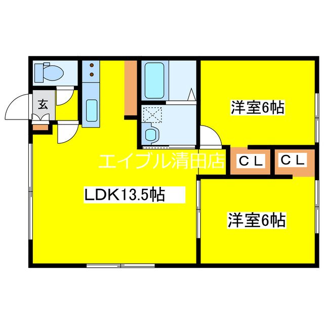アクアトピア北野Ⅱ 間取り