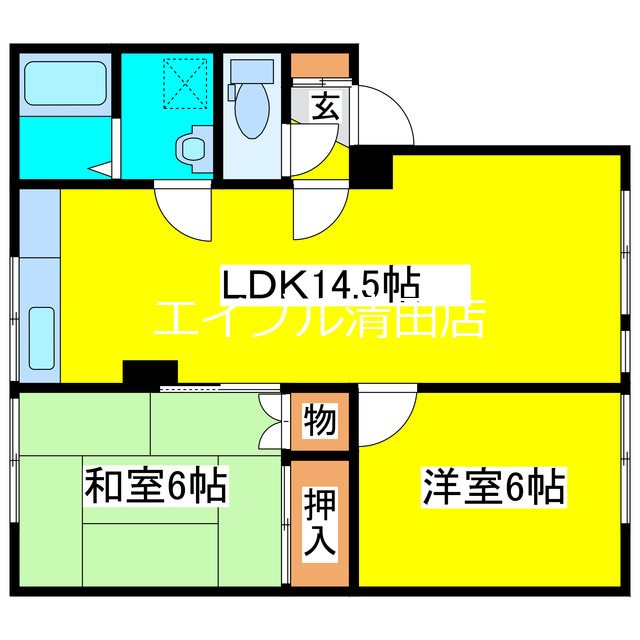 北栄ハイツC 間取り