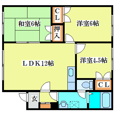 サンハイツ新富 間取り