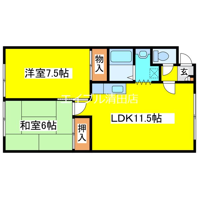 ビューティ4・3B 間取り
