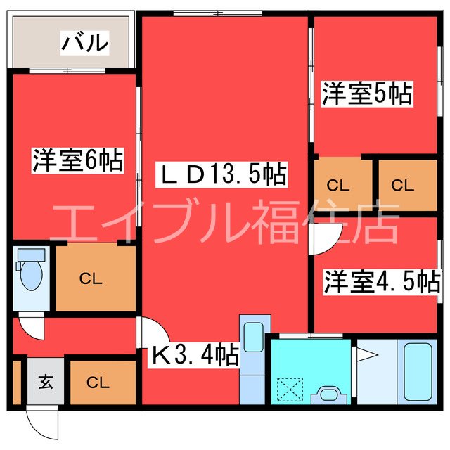 エフュート福住 間取り
