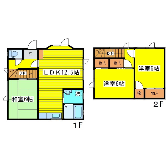 北２５条東１８丁目貸家 間取り