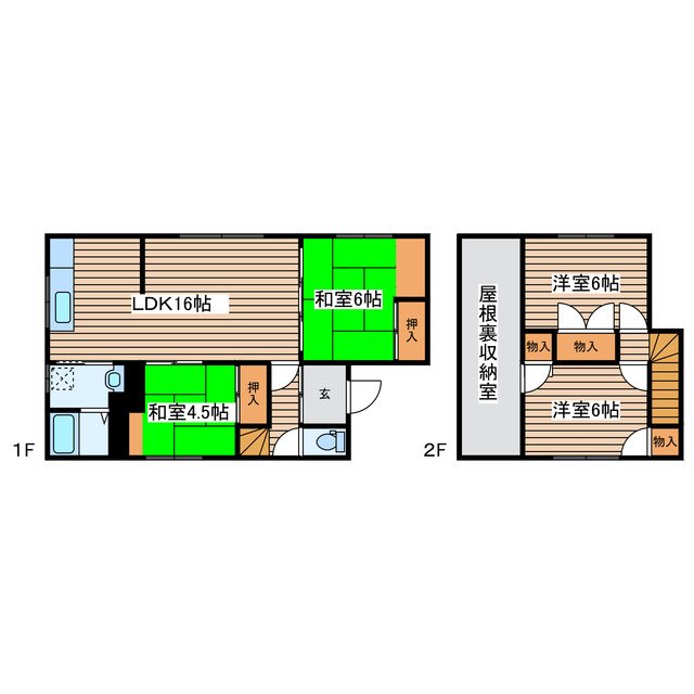 幌向南4条1丁目貸家 間取り