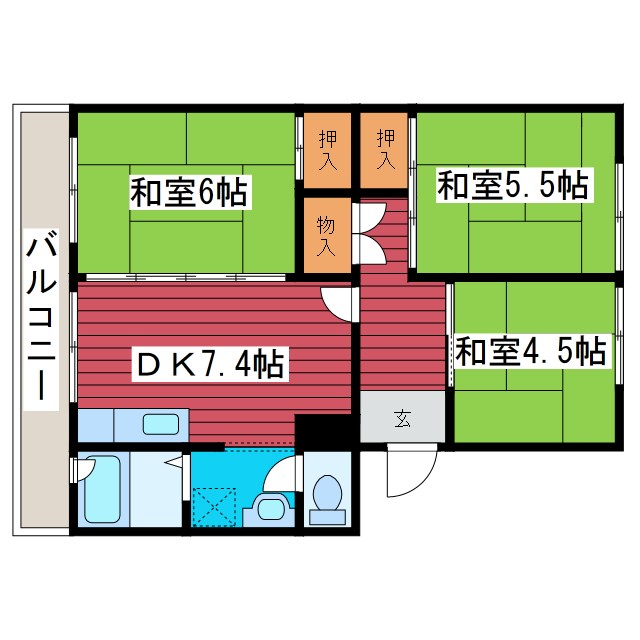 札幌西月寒団地5号棟 間取り
