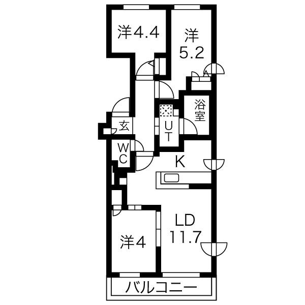 クラッセ札幌シティアクシア・ノーステラス 間取り