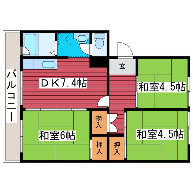 札幌西月寒団地1号棟 間取り