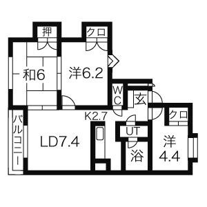 北海道札幌市北区北二十六条西１４丁目 間取り