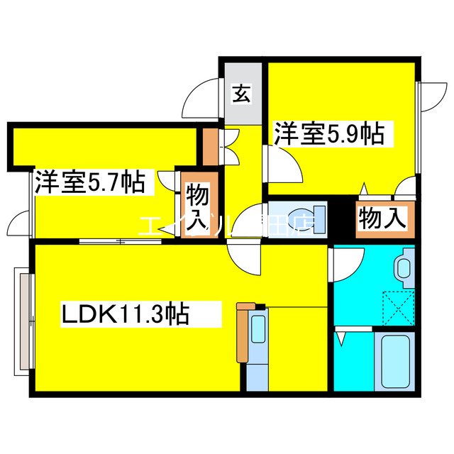 ディアス里塚A 間取り