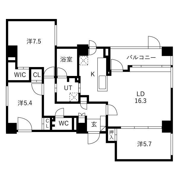 ラ・クラッセ札幌ステーションプラス 間取り