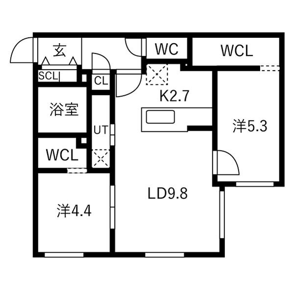 仮）北8東8MS 間取り
