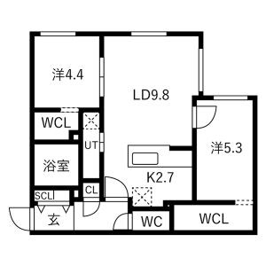 仮）北8東8MS 間取り