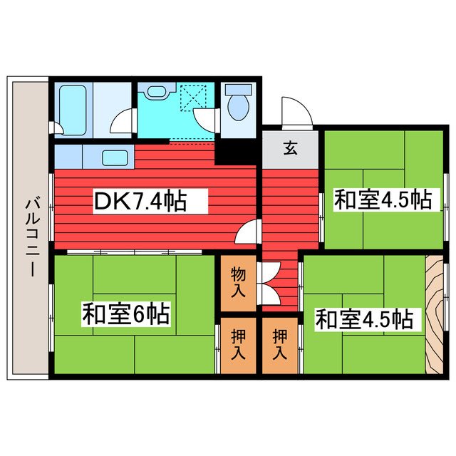 札幌西月寒団地6号棟 間取り