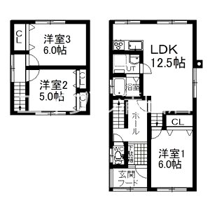 川沿1-6貸家 間取り