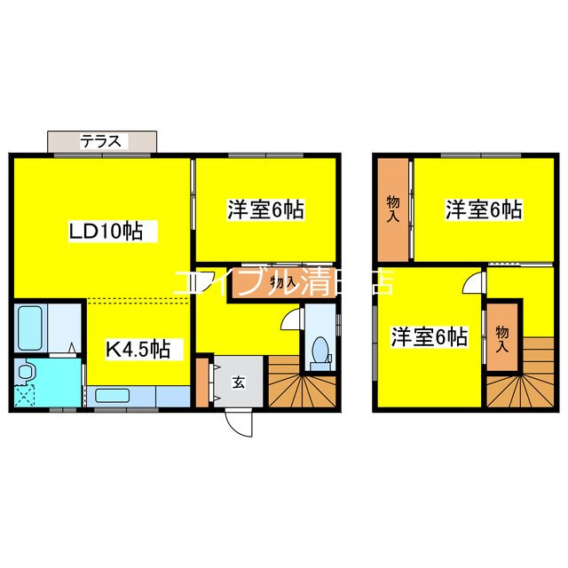 川沿1条6丁目　貸家 間取り