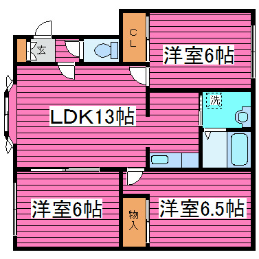 北海道札幌市北区あいの里四条３丁目 間取り