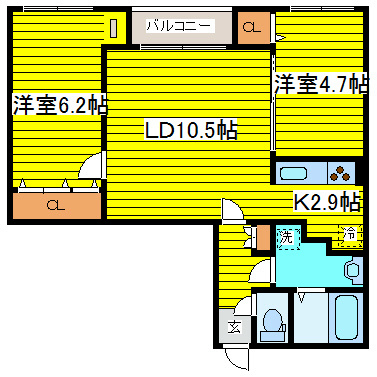 北海道札幌市東区北二十四条東１３丁目 間取り