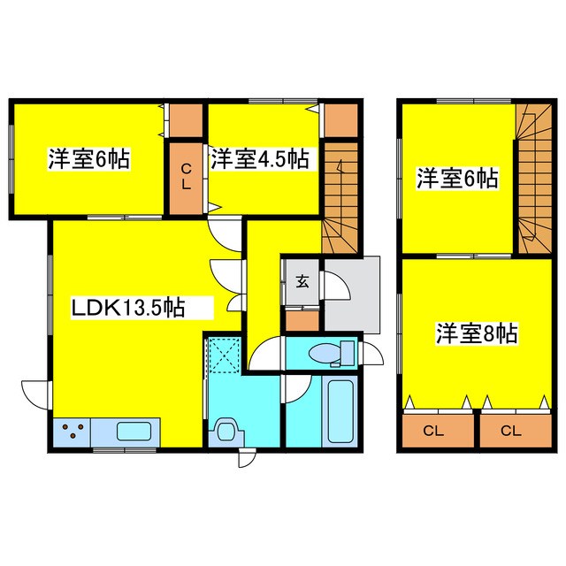 北海道札幌市東区東雁来九条４丁目 間取り